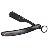 PartyKindom Klappbarer Rasiermesserhalter mit Holzgriff Multifunktionaler Profi Barber Rasierer Klinge für Haarschneiden und Bartpflege zu Hause Salon Rostfreier Stahl Sicher und Komfortabel