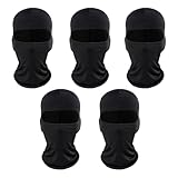 SEFIRST 5 Stücke Sturmhauben, Motorrad Gesichtshaube Skimaske Hals Gaiter für Damen und Herren, Kühlung Balaclava Elastisch UV Schutz Atmungsaktiv Maske für Radfahren Sports, Einheitsgröße (Schwarz)