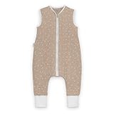 Ehrenkind® Baby Sommerschlafsack mit Füßen Musselin 0.5 TOG | aus weicher OEKO-TEX zertifizierter Bio-Baumwolle | Sommer Baby Schlafsack 0.5 TOG Gr. 80 Farbe Beige Pusteblume
