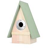Navaris Vogelhaus aus Holz zum Aufhängen - Nistkasten für Singvögel, Meise, Star - Vogelhäuschen mit geschütztem Einflugloch - Vogel Brutkasten