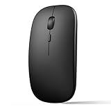 TESTOBOL Kabellose optische Maus, USB-Anschluss, 2,4 GHz, wiederaufladbar, leise, ergonomisch, Schwarz, Universal