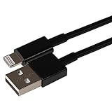 Maplin Lightning auf USB-A Kabel schwarz, 1m, Schnellladung, kompatibel mit allen iPhones 14, 13, 12, 11, SE, iPad Air/Mini (2019), iPad (bis 2021 Generation), Airpods (mit Lightning Case)