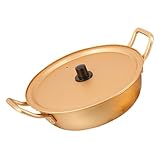 VICASKY Aluminiumpfanne mit Deckel Kleiner Vielseitiger Kochtopf für Nudeln Ramen Hot Pot Schnelles Erhitzen Langlebig für Küche und Camping