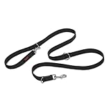HALTI Doppelführleine - Multifunktionale Hundeleine zum Trainieren und Gassigehen mit Ihrem Hund. Leicht und mit Neopren gepolsterte. Für Welpen geeignet (Größe Groß, Schwarz, 2m)