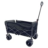YEAUPE PRO Bollerwagen Faltbar 200KG Belastbar, All Terrain Bollerwagen mit 2 Wasserflaschentaschen und 1 Netztasche, Handwagen für Garten/Strand/Camping