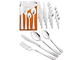 Steakbesteck Set, 16-teilig Tafelmesser und Tafelgabeln für 6 Personen, Steak Cutlery Set, Edelstahl Messer und Gabeln Besteck Set, Pizzabesteck Spülmaschinenfest, für Haus Restaurant Hotel