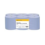 AmazonCommercial Papierwischtücher, 2-lagig Centrefeed-Rolle Recycelt, 6 Rollen (1 packung), 450 Blätter per Rolle, Blattgröße: 30 x 20 cm