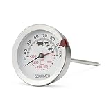 GOURMEO 2-in-1 Fleischthermometer - Bratenthermometer für Heißluft- oder Elektroöfen - für Fleisch- und Ofentemperatur - Grillthermometer analog mit 100-Grad-Celsius-Anzeige