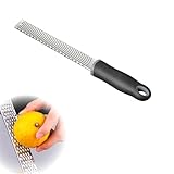 Knoblauchreibe Reibe Parmesanreibe Zitronenreibe IngwerreibeFein Zester Muskatreibe Raspel Kchenreibe Zitronen Splmaschinenfest Edelstahl, mit Schutzhülle und Reinigungsbürste, Silber