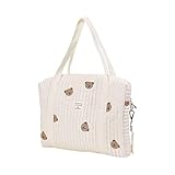 Moxeupon Wickeltasche Kinderwagen, Große Neugeborene Windeltasche Baby Wickeltasche, Stilvolle Große Kapazität Baumwolle Reise Wickeltasche, Für Windeln, Tücher Und Spielzeug,