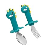Cabilock 1Satz Geschirrset Cartoon Löffel Und Kindgerechte Utensilien Für Kleinkinder Rutschfest Und Sicher Die Erste Esslernerfahrung