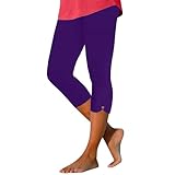 LZPCarra Capri Leggings Damen Baumwolle 3/4, Caprihose Damen Sommer Leicht Große Größen Leichte Sommerhose Stretch Yogahose Elegant Relaxhose Einfarbig Sweatpants Casual Laufhosen Bequeme Sporthose