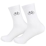 MEJOSER Fahrrad Socken Herren 42-46 Lustige Fahrradsocken Rennrad Fahrradfahrer Geschenke Tennissocken Zubehör Accessoires Geschenk für Teenager Freunde Geburtstag Weihnachten Fahrradliebhaber