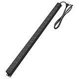 HHSOET Metall Stromleiste für Wandmontage, Steckdose montierbar, Aluminiumlegierung Steckdose mit Schalter, SJT 3/C 14AWG 10 Fuß 15A Stromkabel