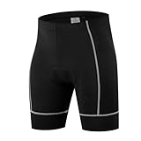 Fahrradhose Herren Kurz Radlerhose mit Sitzpolster Gepolstert Radhose Atmungsaktive Schnelltrocknende Radunterhose Elastische Fahrrad Unterhosen Leichte Mountainbike Hose Unterwäsche Radsportshorts