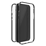 Black Rock - Hülle 360 Grad Glass Case Passend für Apple iPhone 13 Pro I Handyhülle, Magnet Verschluss, Durchsichtig, Cover (Transparent mit schwarzem Rahmen)
