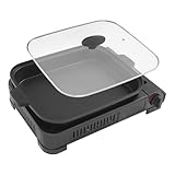 2-in-1 Campingkocher und Gasgrill, Edelstahl Kassettengrill, Gaskocher mit Piezo-Zündung für Camping, Tischgrill Gas Herd mit Grillplatte, für Camper, Wandern, Outdoor