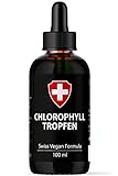 Chlorophyll flüssig aus Alfalfa, 100ml flüssiges Chlorophyll mit 200mg Liquid Chlorophyll je Tagesdosis, Chlorophyll Tropfen sind eine Alternative zu Chlorophyll Tabletten