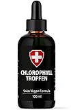 Chlorophyll flüssig aus Alfalfa, 100ml flüssiges Chlorophyll mit 200mg Liquid Chlorophyll je Tagesdosis, Chlorophyll Tropfen sind eine Alternative zu Chlorophyll Tabletten