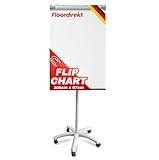 Floordirekt Flipchart mit Rollenfuß, Blockhalter & Seitenarmen - magnetisch & beschreibbar - freistehend & höhenverstellbar - Whiteboard Tafel Magnettafel - Board mit Ablageschale (Pira)