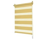 XINAR Doppelrollo Klemmfix 130x220cm Sonnenschutz undSichtschutz Klemmrollo Sonnenschutz mit Befestigungssatz, für Wohnzimmer, Schlafzimmer und Küche, Beige, 22919