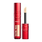 L'Oreal Paris Infaillible Skin Ink, Foundcealer, Deckend wie eine Foundation, Leicht wie ein Concealer, bis zu 48H semi-permanentes Make Up, Wasserfest, Schweißfest, Kein Abfärben, Light Warm 100