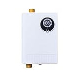 Mini Durchlauferhitzer, 3800W 220V Elektrische Warmwasserbereiter Druckfester Untertischspeicher mit LCD-Temperaturanzeige, Elektronisch Geregelter Durchlauferhitzer für Dusche, Badezimmer, Küche