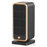 GARDTECH Heizlüfter Mini, 500W Heizstrahler, PTC-Keramik Compact Heizgerät für den Arbeitsplatz, Schreibtisch oder Camping Schwarz