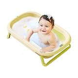 ycezw 🔋Faltbare Babybadewanne, Faltbares Baby Waschbecken - Cartoon Silikon Badenetz | Doppelschichtige Wärmedusche Werkzeug, Sensitive Babybedarf