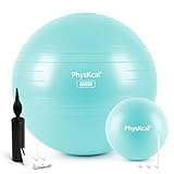 PhysKcal 55cm Hellblau Dicker Gymnastikball und 23 cm Pilatesball Set, Anti Burst Gymnastikball, Anti-Rutsch-Sitzball, Balanceball, Yogaball für Zuhause, Fitnessstudio und Büro