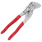 LAANCOO Zangenschlüssel, 7-Zoll 2 in 1 glatte Kieferzange, Chrom-Vanadium-Stahlvereinbarungsschlüssel, geeignet für die Reparatur zu Hause, Schrauben, Nuss, rot, glatte Kiefer Nippers Snips Snips