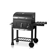 ACTIVA Holzkohlegrill Angular I Holzkohlegrill mit Deckel, zwei Stufen Rost & Thermometer I Grillwagen für ein gelungenes Barbecue