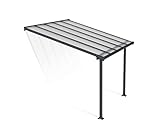 Canopia by Palram Terrassenüberdachung Alu Olympia 3X3.05 Polycarbonat Hohlkammerplatten Pergola 307 x 295 cm Grau zur Überdachung ihrer Terrasse