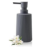 Moderne Seifenspender Grau Kunststoff Spülmittelspender, Seifenspender Bad für Badezimmer, Arbeitsplatte, Küche, Soap Dispenser mit Pumpspender (Grau)