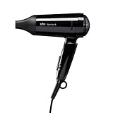 Braun Satin Hair 3 Style&Go Haartrockner, Föhn mit IonTec und Stylingdüse, klappbar, HD350, schwarz,1600W, 100-240V