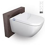 BERNSTEIN Dusch-WC Pro+ 1104 in Weiß, Spülrandloses Hänge-WC mit Bidet Funktion - Komplettanlage mit Fernbedienung Absenkautomatik selbstreinigende Düse