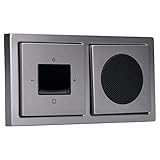 Busch-Jaeger (Original) DAB+ Unterputz Bluetooth in and out Radio 8217U-101 PUR Edelstahl, Komplett-Set 8217 U – 101 + Rahmen + Lautsprecher + Abdeckungen + EBROM Phasenprüfer zur Montage der Geräte