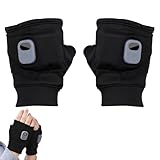 lifetter USB Beheizte Handschuh, Beheizte Handschuhe Fingerlos für Frauen Mann, 5V 2000mAh Wiederaufladbar Beheizte Handschuhe, 3 Geschwindigkeiten Verstellbar, Schnelle Erwärmung (Schwarz)