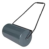 NAIZY Handwalze Gartenwalze, Rasenwalze Befüllbar mit 57cm Walzenbreite, 32 cm Durchmesser, 46L Füllvolumen Metall Rasenroller Gartenfräse Rasenlüfter, Anthrazit