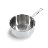 BK Bright Edelstahl Induktionskochpfanne 20 cm, Polierte Außenseite, Stay Cool Griff, Professionelles Kochen, 18/10 Edelstahl, Induktion, Backofenfest bis 230°C, Spülmaschinenfest, Silber