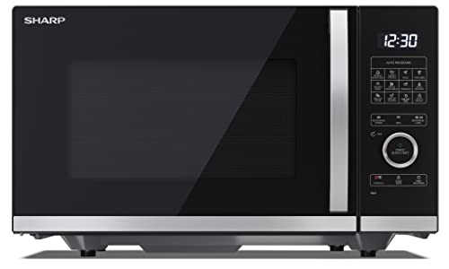SHARP QG254AEB Mikrowelle mit Grill (Mikrowelle: 900W, Grill: 1000W, 10 Leistungsstufen, Auftaufunktion, Abmessungen: 490x288x411cm), schwarz