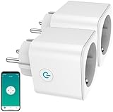 Luminea Home Control WLAN Steckdose TUYA: 2er-Set WLAN-Steckdose, Matter-zertifiziert, Energiekostenmesser, 16 A (WLAN Steckdose mit Matter Standard, Strommessgerät Steckdose WLAN)