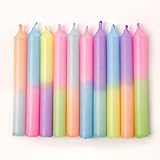 MADAM ERLE | 10er-Set Dipdye kleine Geburtstagskerzen | SUSI | handgemachte Kerzen für Geburtstagszug| neon | bunt | Kerzen Kinder-Geburtstag | Kinder-Party | Baumkerzen | erster Geburtstag