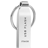 Locpof USB Stick 256GB Speicherstick Metall USB-Stick USB Sticks mit Schlüsselring USB-Flash-Laufwerk Wasserdichter Data Datenspeicher für PC, Laptop, Computer, Tablet,Silber