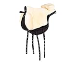 ARBO-INOX Reitpad Bareback Pad Schwarz anatomisch mit abnehmbarem Kunstfell (Full Warmblut)
