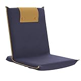 bonVIVO Bodenstuhl Easy III - Bodenkissen mit Verstellbarer Rückenlehne - Gepolstert & Faltbar - Klappstuhl mit Tragegriff - Relaxsessel oder Gaming Stuhl für Teenager, Blau