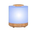 großer Diffusor 1600ml Aromatherapie Luftbefeuchter für ätherische Öle geeignet für große Räume, läuft für 35 Stunden mit Einer großen Abdeckung und einem großen Diffusor mit gelber Holzmaserung