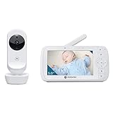 Motorola Nursery VM35 - Video-Babyphone - Weiß - 5-Zoll-Elterneinheit - Infrarot - Digitaler Zoom - Talk-Back-Funktion, 1 Stück (1er Pack)