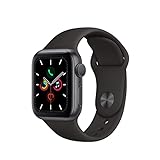 Apple Watch Series 5 40 mm (GPS) - Aluminiumgehäuse Space Grau Schwarz Sportarmband (Generalüberholt)