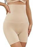 Shapewear Damen Bauchweg Unterhose Hohe Taille Miederhose Figurformend Bauchkontrolle Oberschenkel Stark Formende Unterwäsche Miederpant (XX-Large, Beige)